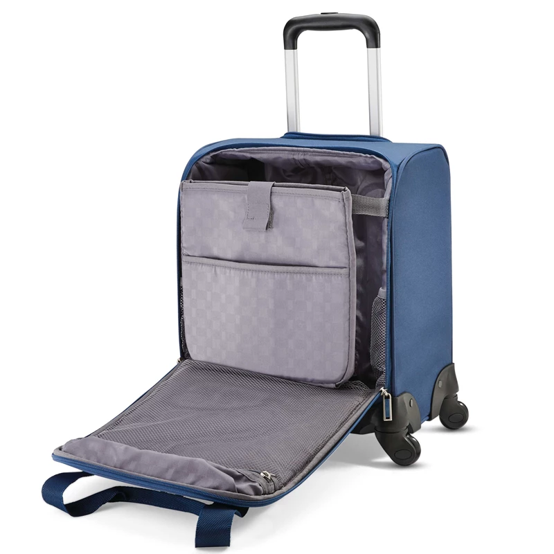 Black / Black / White Samsonite Spinner Underseater with USB Port Underseat Luggage | 120493-FUP