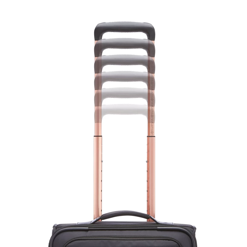 Black/Rose Gold Samsonite NuRoad Ladies Carry-On Spinner Softside Luggage | 382195-UOJ