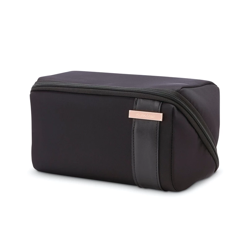 Black/Rose Gold Samsonite NuRoad Lay Flat Toiletry Kit Toiletry & Cosmetic Kits | 527938-GIC