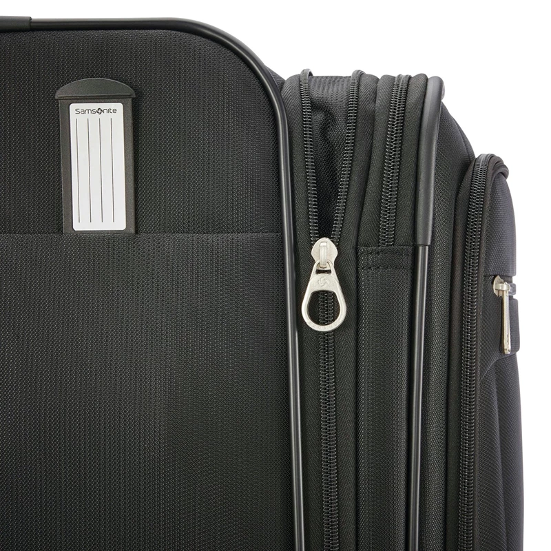 Black Samsonite Atrium Medium Spinner Checked Luggage | 140637-IPK