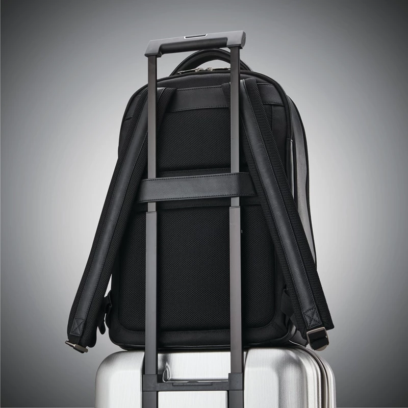 Black Samsonite Classic Leather Backpack Laptop Backpacks | 439125-PNV