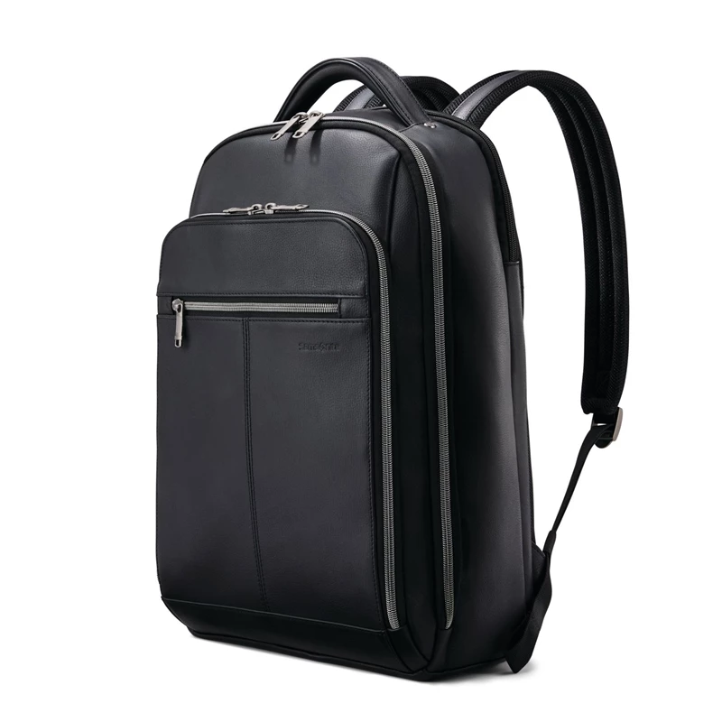 Black Samsonite Classic Leather Backpack Laptop Backpacks | 439125-PNV