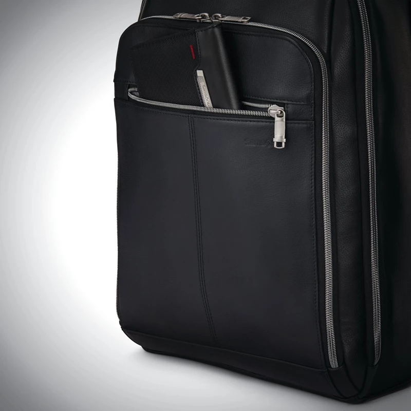 Black Samsonite Classic Leather Backpack Business Bags | 462893-BRJ