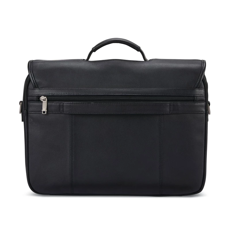 Black Samsonite Classic Leather Flapover Business Bags | 193786-YFM