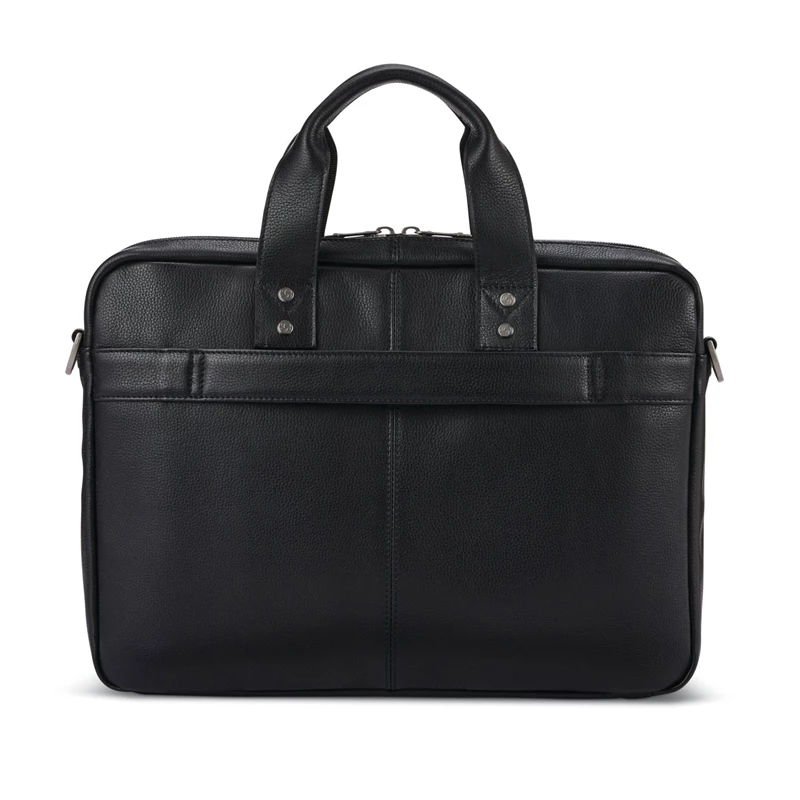 Black Samsonite Classic Leather Slim Brief Business Bags | 028619-GTD