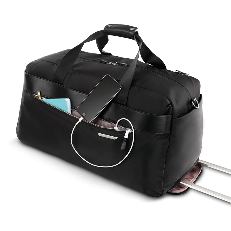 Black Samsonite Just Right Weekend Wheeled Duffel Wheeled Duffels | 147602-NJG