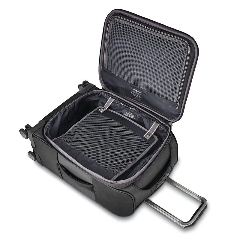 Black Samsonite Theorym Carry-On Spinner Carry On Luggage | 241780-BQI