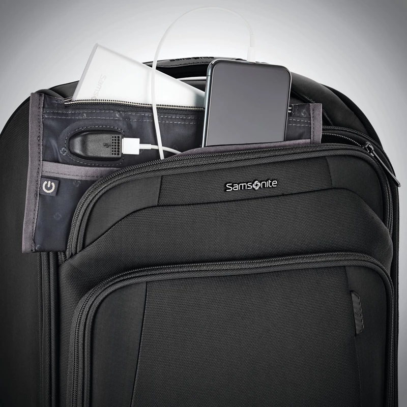 Black Samsonite Theorym Carry-On Spinner Carry On Luggage | 241780-BQI