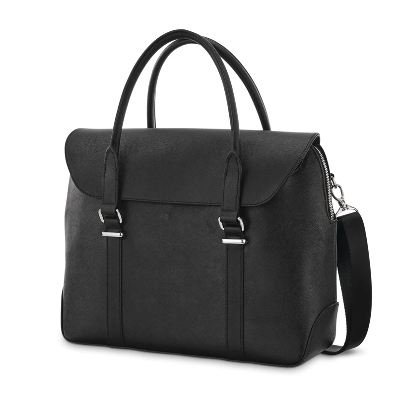 Black Samsonite Women\'s Executive Leather Convertible Brief Laptop Bags & Briefcases | 086315-IDX