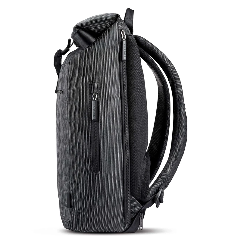 Black/Silver Samsonite SXK Rolltop Backpack Laptop Backpacks | 650834-JWT