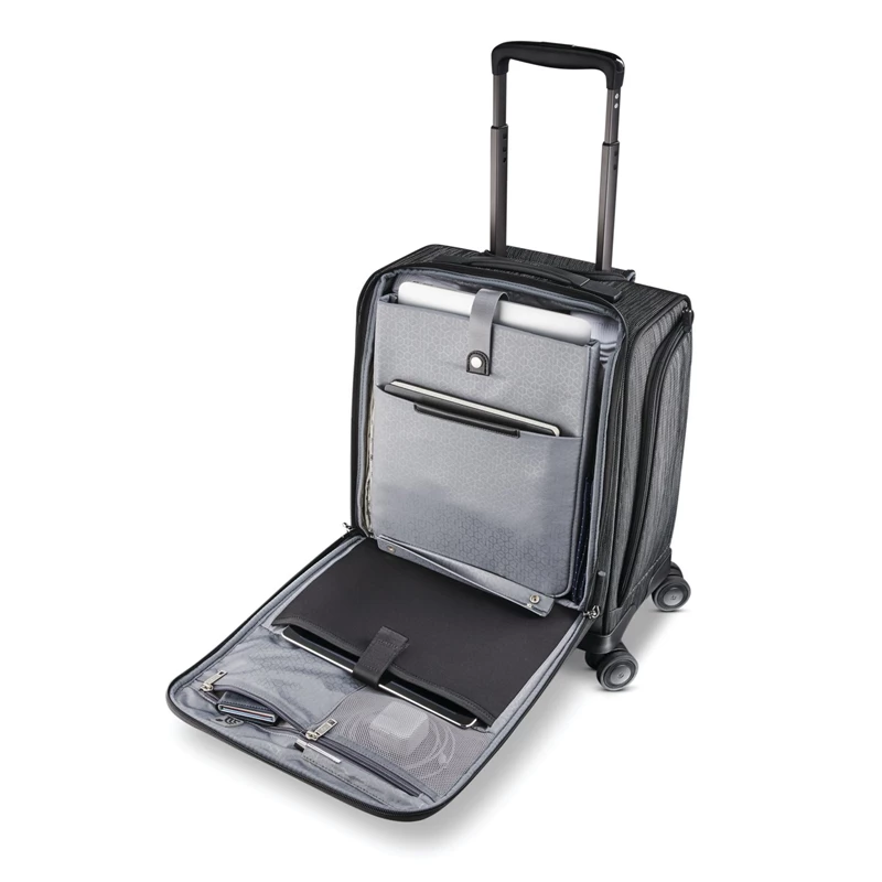 Black/Silver Samsonite SXK Spinner Underseater Softside Luggage | 207845-DMI