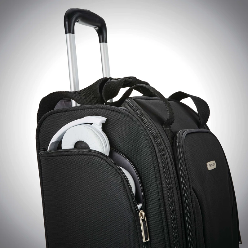 Black / White / Black Samsonite Spinner Underseater with USB Port Underseat Luggage | 532014-ZBC