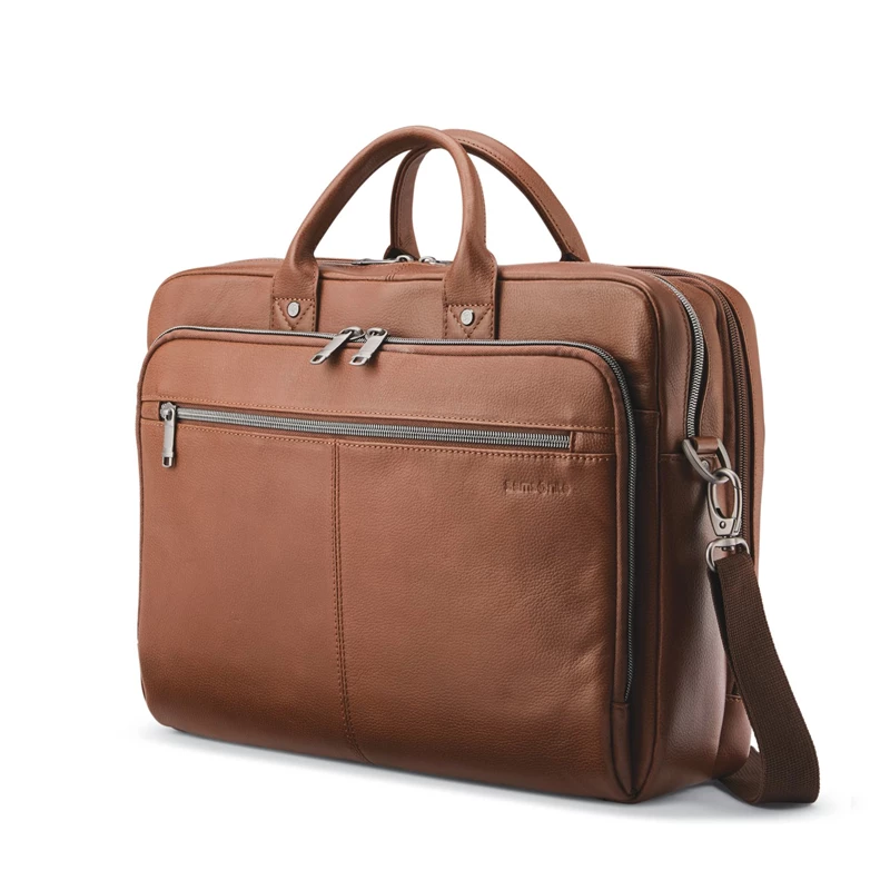 Cognac Samsonite Classic Leather Toploader Business Bags | 726590-FWO