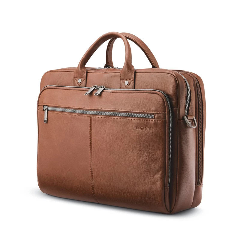 Cognac Samsonite Classic Leather Toploader Business Bags | 726590-FWO