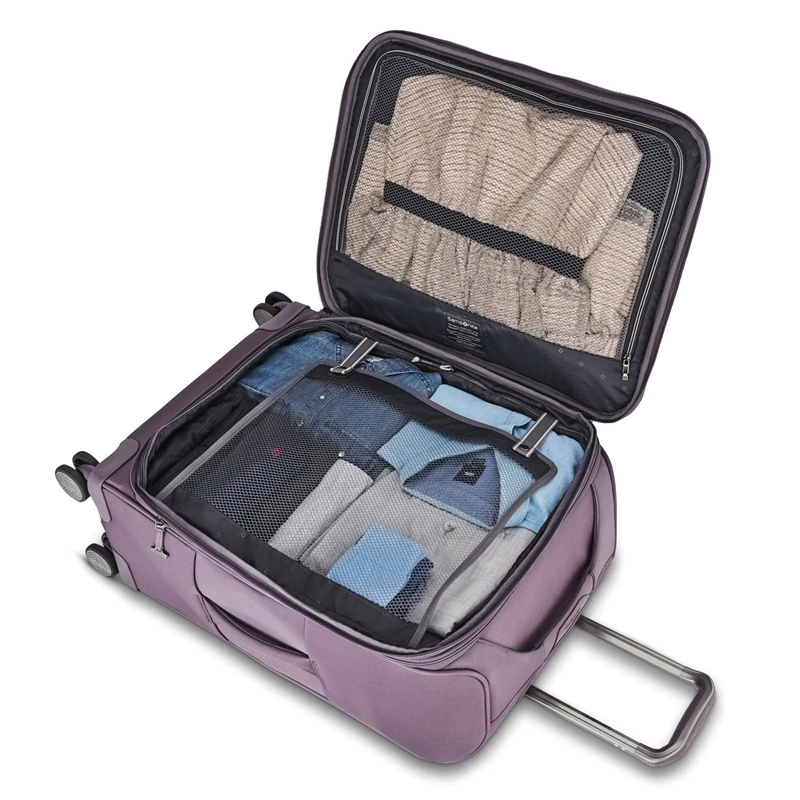 Dahlia Purple Samsonite Theorym Large Spinner Checked Luggage | 052714-DWL