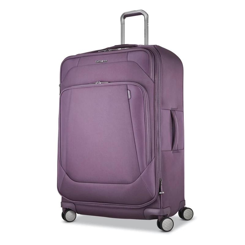 Dahlia Purple Samsonite Theorym Large Spinner Checked Luggage | 052714-DWL