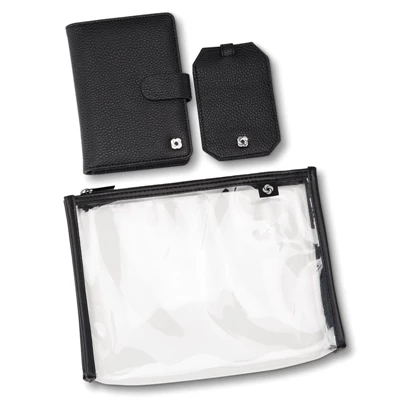 Black Samsonite Passport Cover and ID Tag Gift Set Luggage Accessories | 624875-LPF