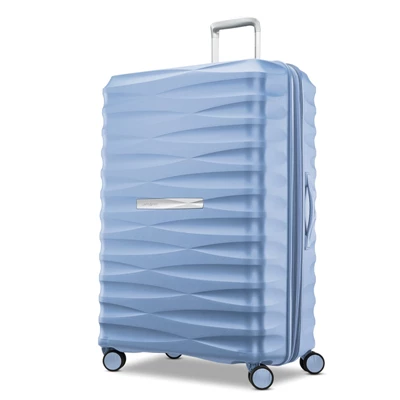 Blue Samsonite Voltage DLX Large Spinner Checked Luggage | 091846-IPJ